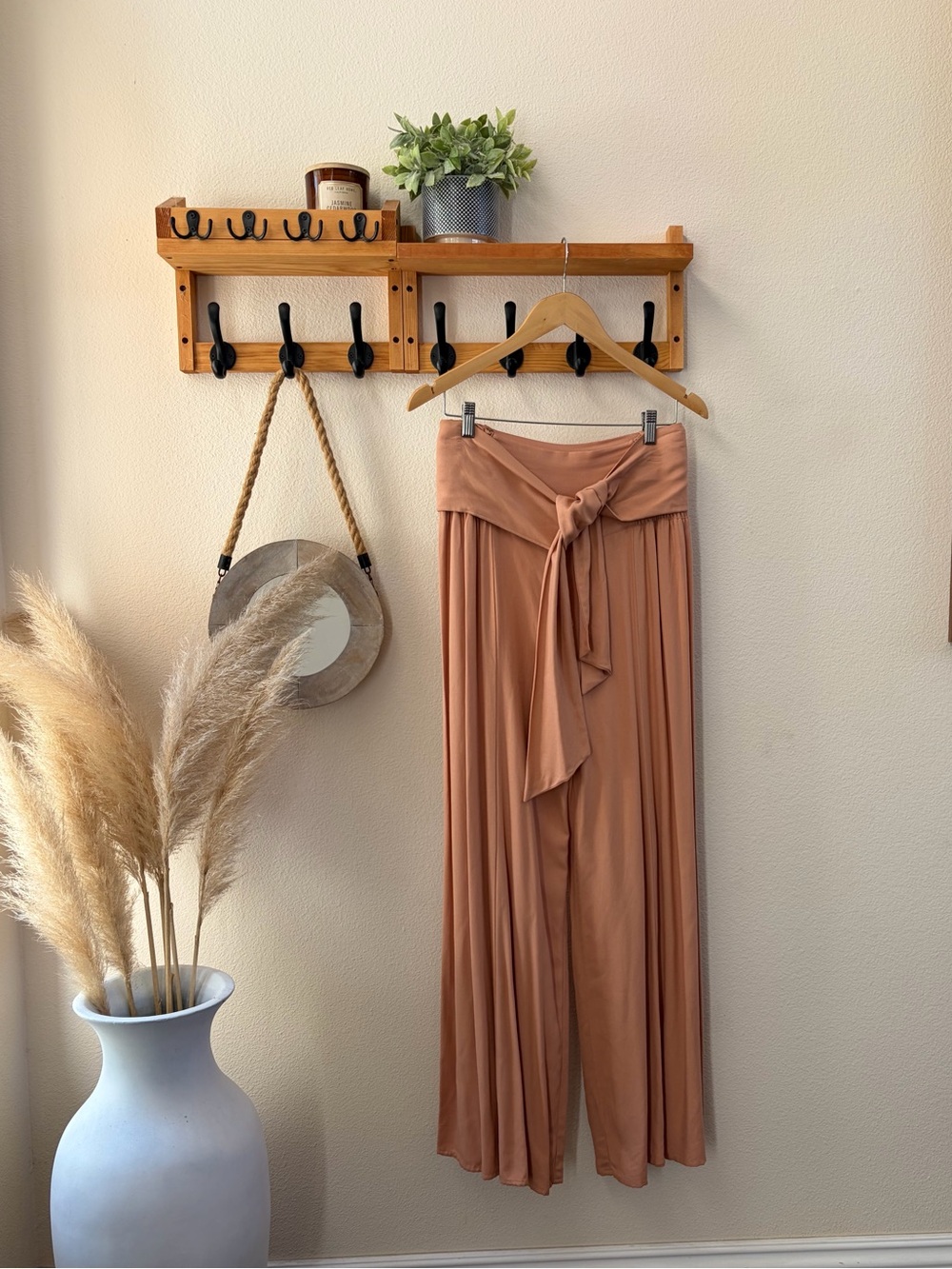 Sincerely Jules Rust-Tone Tie-Waist Wide-Leg Pants
